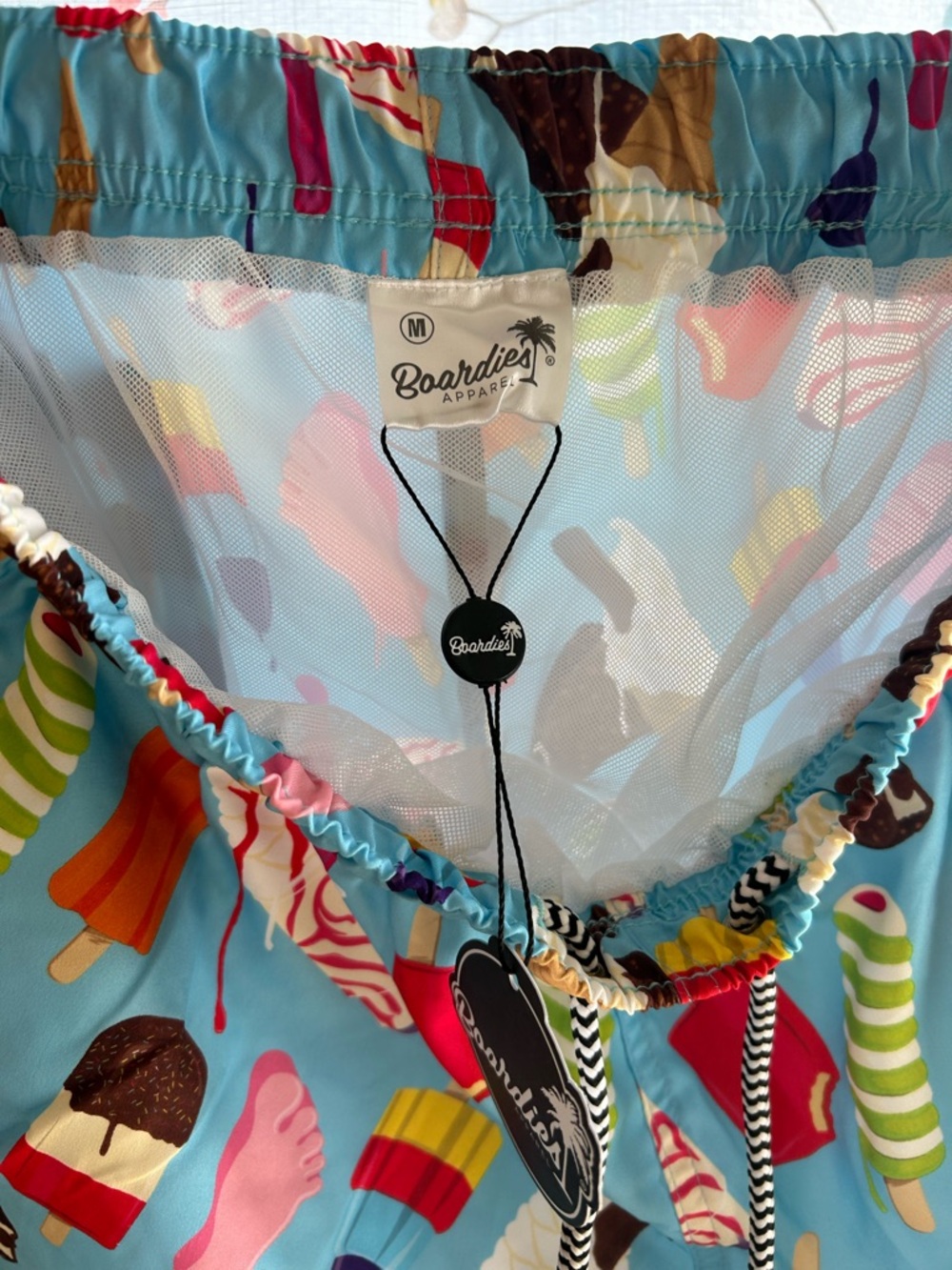 Men's Blue Novelty Ice Cream Print Swim Shorts - Picture 3 of 3